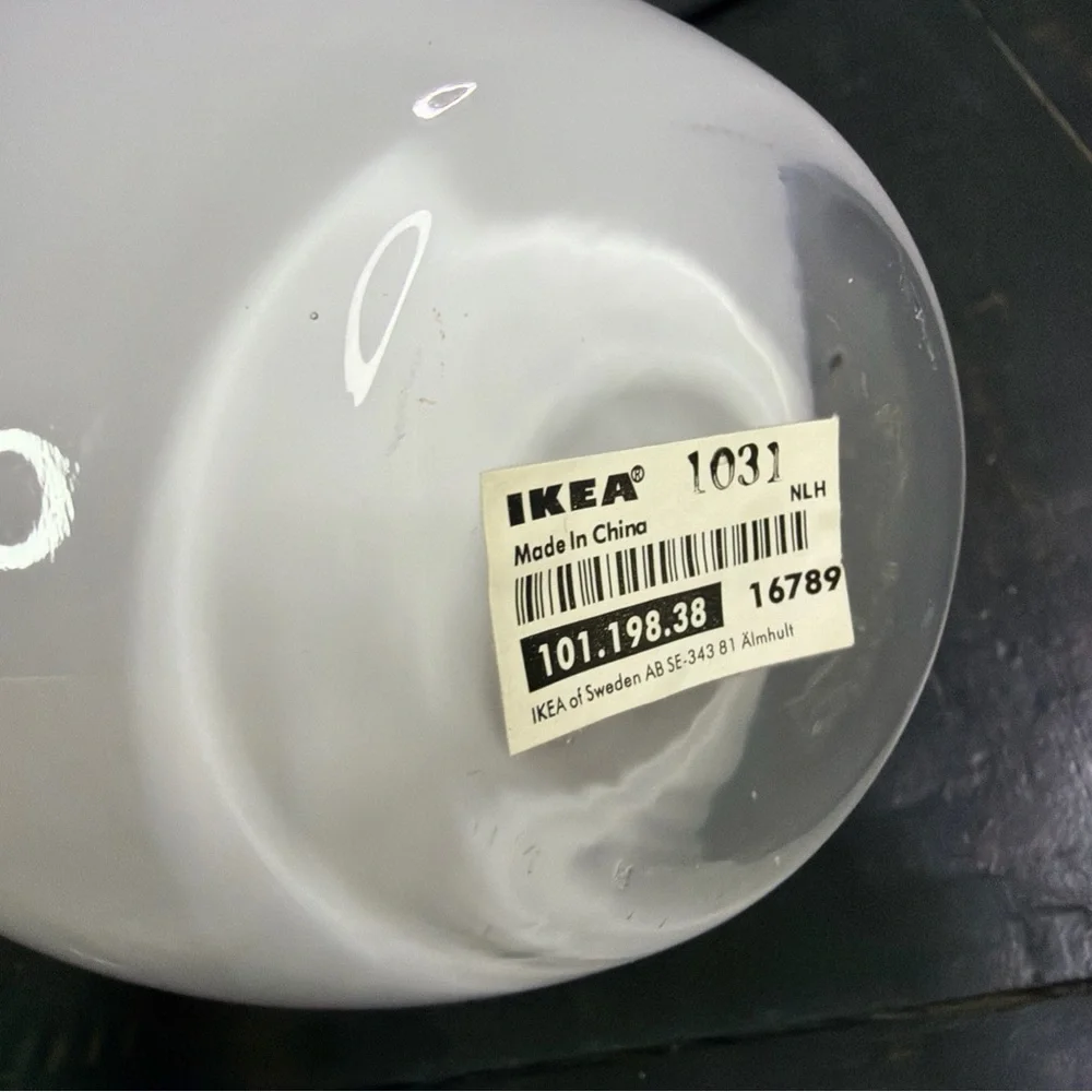 Retired IKEA Salong White Glass 12”Vase